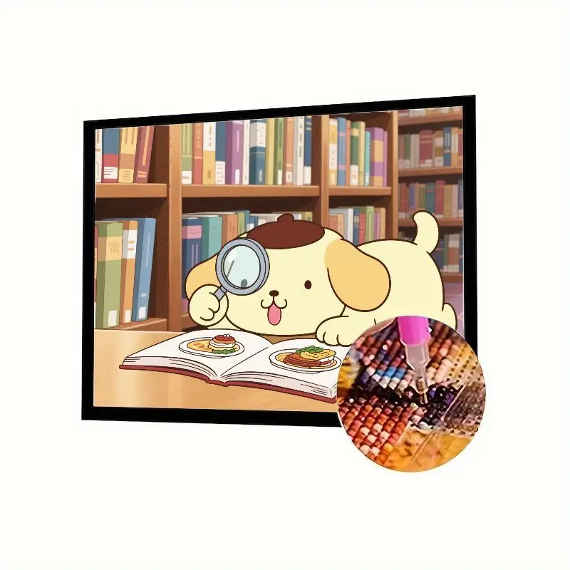 

1 шт. Kawaii Pompompurin детектив чтение книга рецептов 5D полная дрель комплект алмазной живописи, DIY мультфильм аниме драгоценный камень искусство горный хрусталь Em