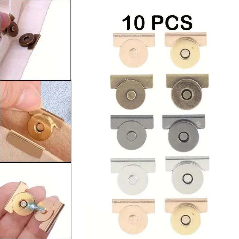 

10 шт. бесшовных магнитных кнопок-застежек, скрытые кнопки-защелки для сумок через плечо, кошельков, одежды, аксессуары для рукоделия