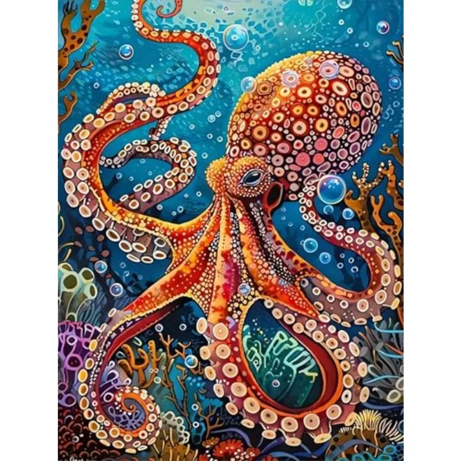 Octopus Diamond Art Kits for Adults, Animals 5D Diamond Painting Kits for Adults, DIY Gem Painting, Crafts for Adults, Dimond A