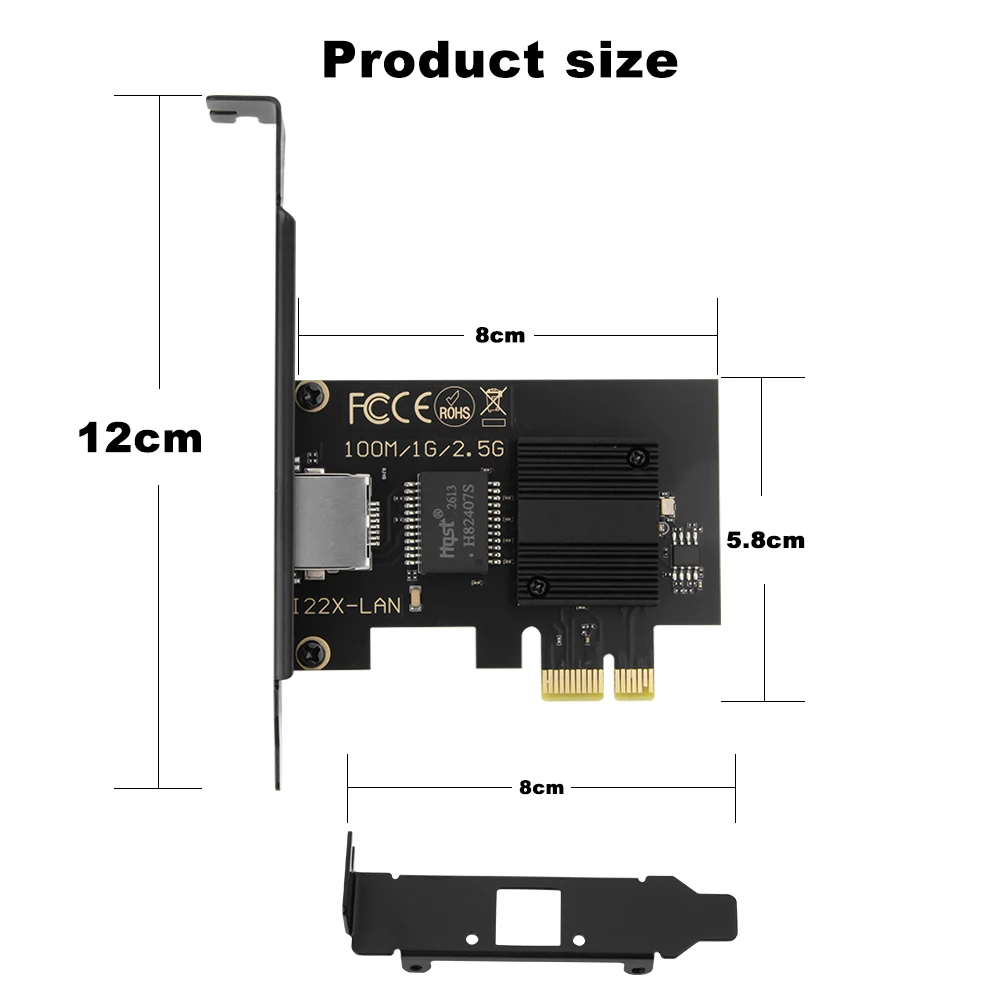 Karta sieciowa 2.5G Intel i226 PCIE na RJ45 100/1000/2500Mbps Interfejs RJ45 LAN Etherent Gigabit Adapter do komputera PC/komputera stacjonarnego dla Win — zdjęcie 7