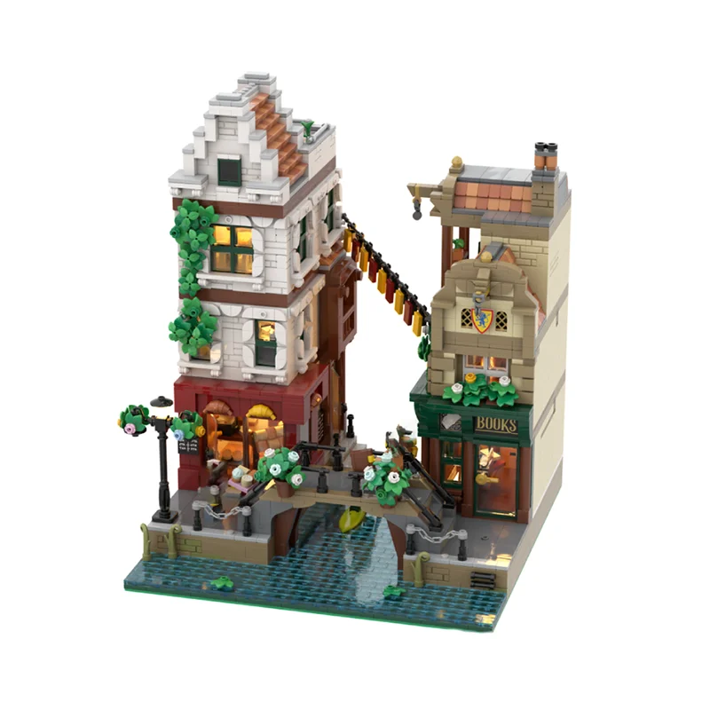 MOC- 205491   Kanalbausteine Haus Gebäude Haus DIY Modell Montage hoher Schwierigkeitsgrad Bausteine Kinderspielzeug Geschenk