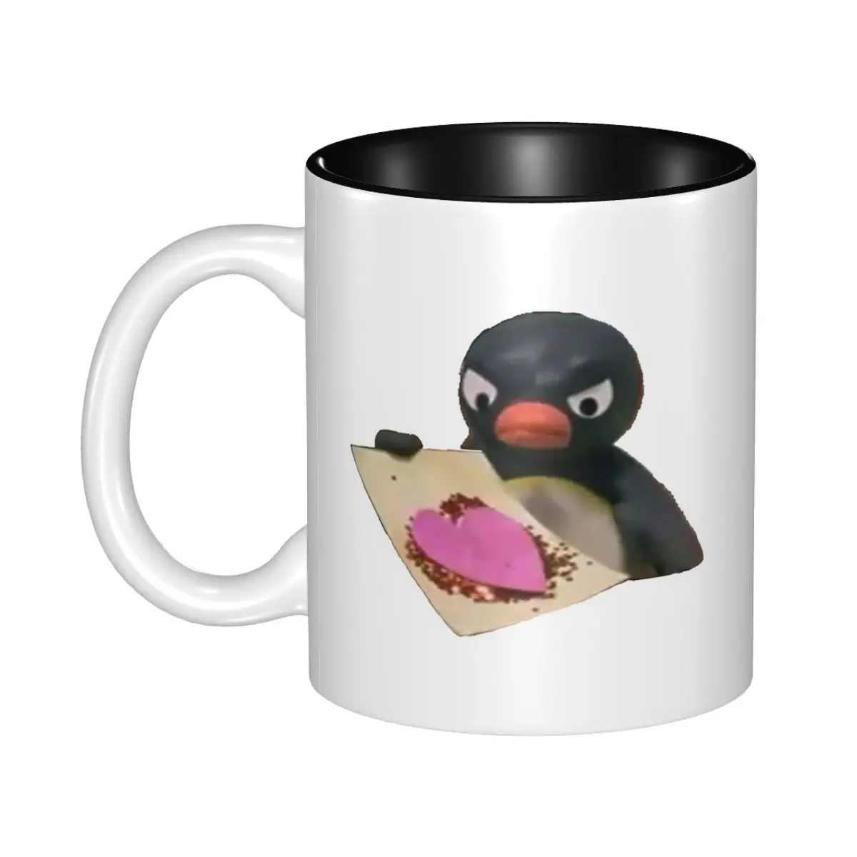 Pingu Heart Mood Mug Funny Ceramic Coffee Cups Tea Mugs Milk Cup Drinkware Gifts for Friends