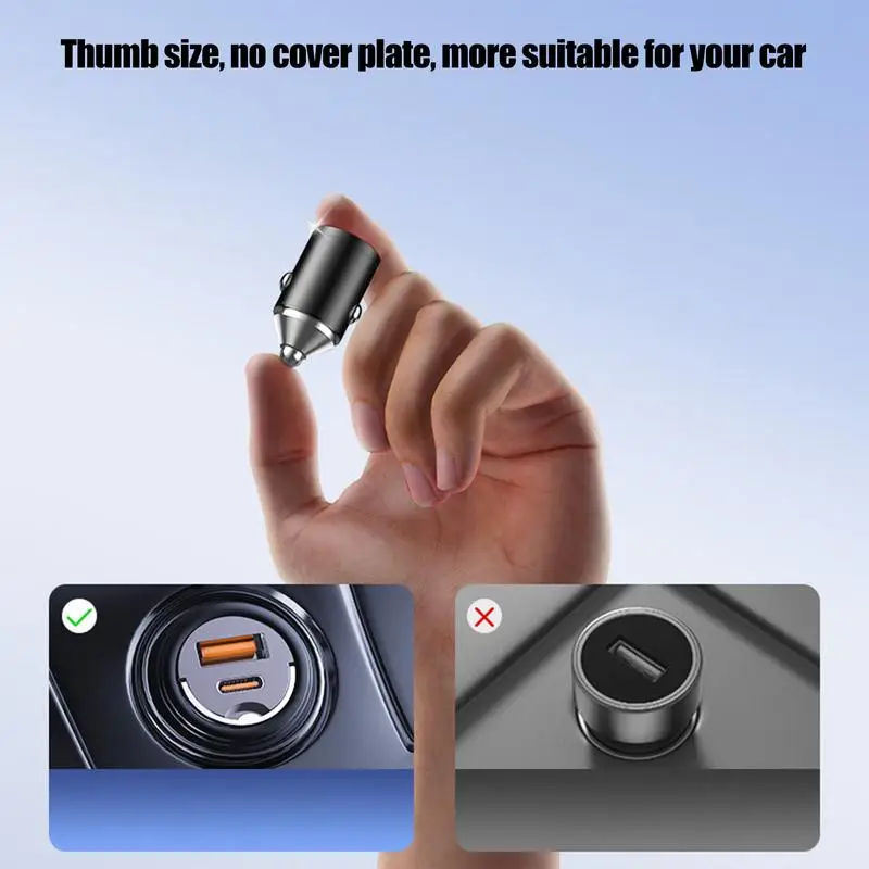 شاحن سيارة سريع من سبائك الزنك متعدد الأغراض من النوع C شاحن سيارة موفر للمساحة محطة شحن تلقائية لمركبات سيدان للسيارات #4