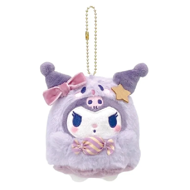 Cute Sanrio Japanese Style Ghost Candy Series Hello Kitty Kuromi Melody Ugly Fish Plush Pendant Keychain Girl Gift Birthday Gift