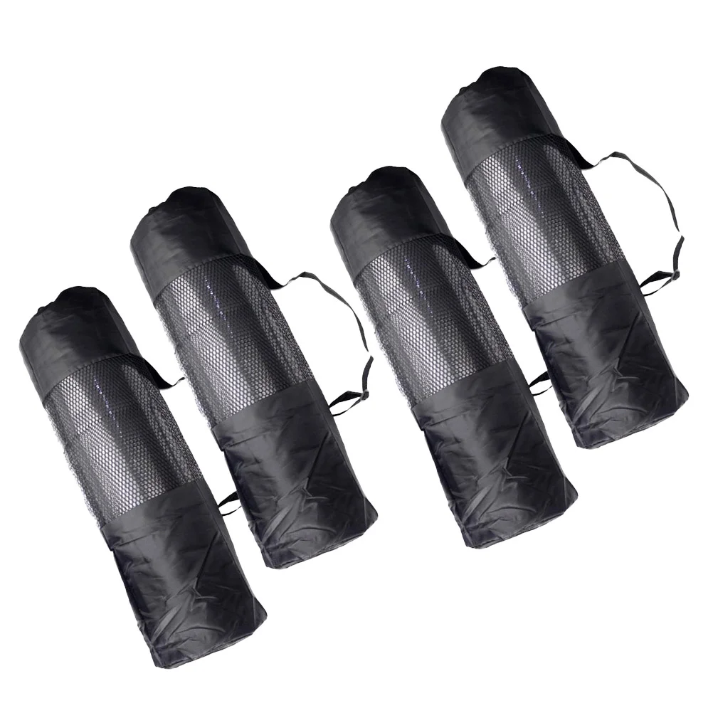 

4pcs Yoga Mat Storage Bag Pad Carry Bag Mesh Pouch Large Capacity Long Sling Bag with Shoulder Strap for Mats - Size