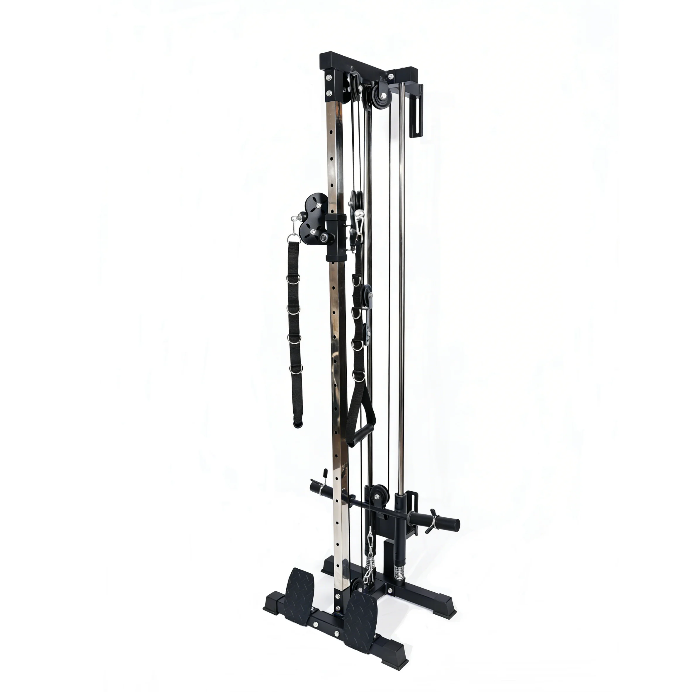 Wall Mounted High/Low Pulley System Gym Trainer Full Body Workout Lat Pull Chest Expansion for Triceps Practice-Home Iron Metal