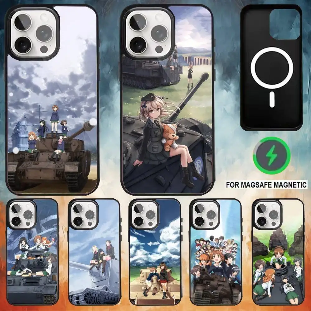 

G-GIRLS U-Und P-PANZER Phone Case For iPhone 17 16 15 14 13 12 Pro Max Plus for Magsafe Mirror Wireless Magnetic Cover