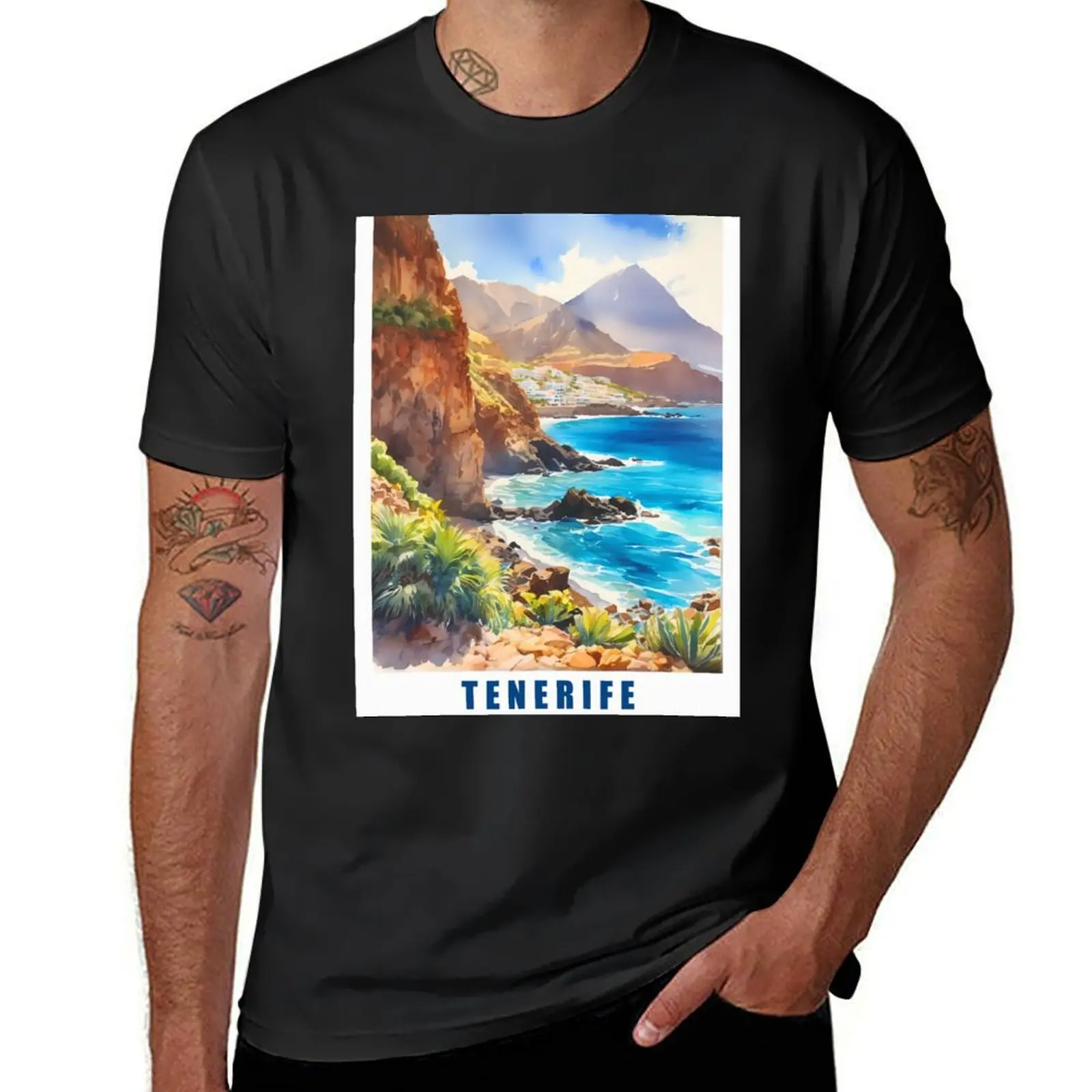 TENERIFE : Canary Islands / Spain : Lush Landscapes: Exploring Tenerife's Verdant Valleys T-Shirt summer tops anime t shirt men