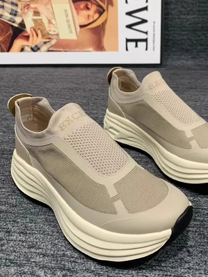 

High Quality Men's Casual Shoes Breathable Tech Fabric Comfortable Fashionable Versatile Stylish Trendy Flat Heel Rubber Sole