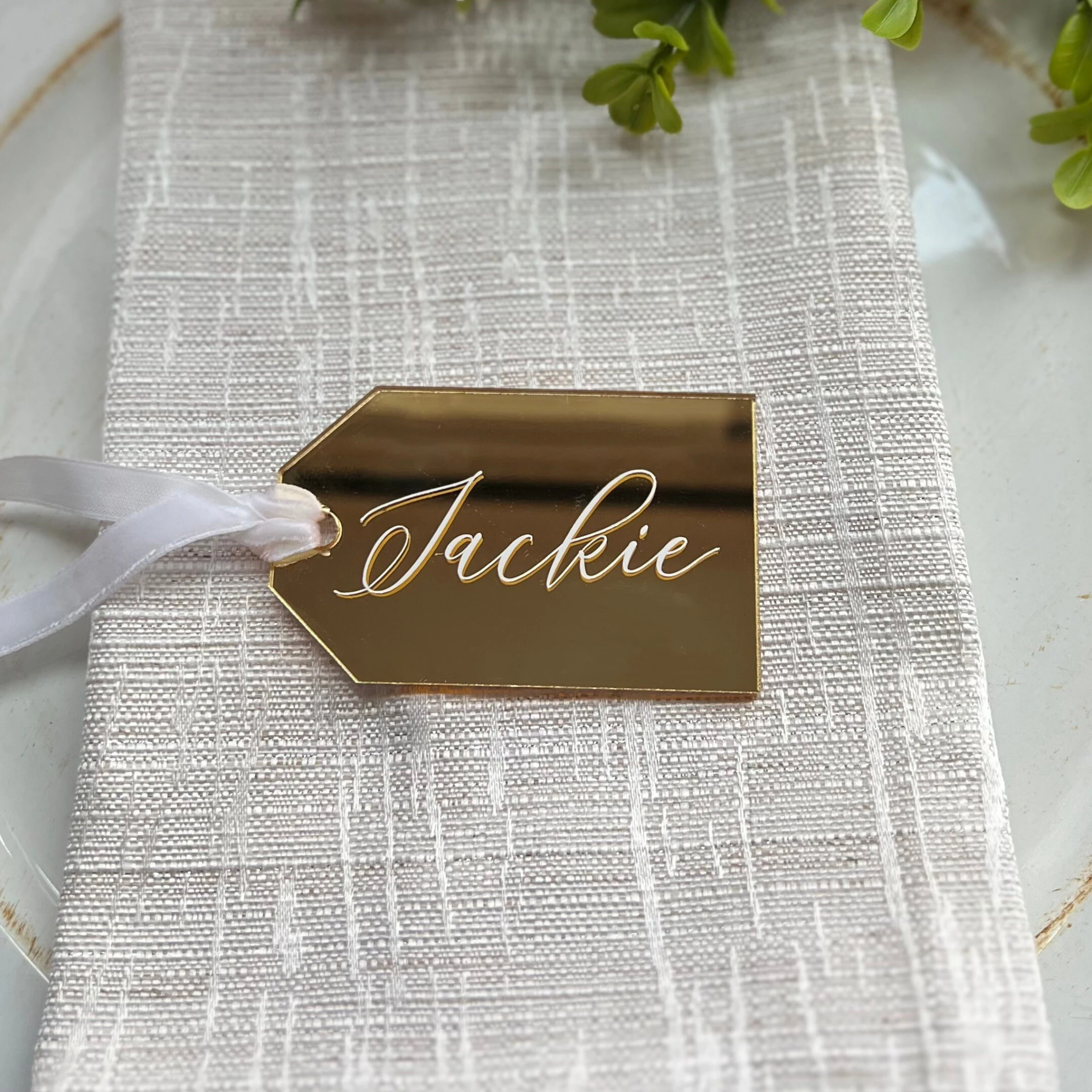 

Blank Acrylic Luggage Tag Wedding Place Card,Event Table Decor,DIY Guest Escort Name Plate,Gift Tag Mirror Gold Silver