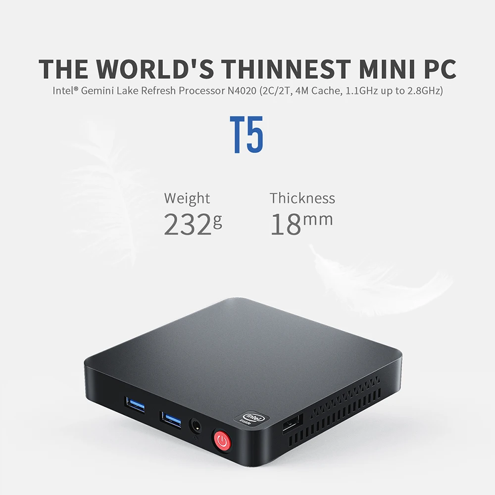 Beelink T4 Windows 10 Pro Mini PC Intel Apollo Lake Processor N3350 Mini PC HTPC With 4GB RAM 64GB ROM, USB 3.0, 2*HD-MI AC WIFI