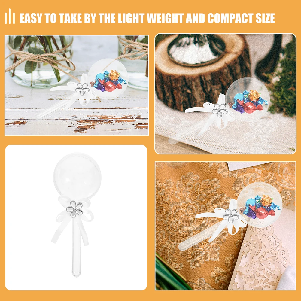 

24Pcs Clear Candy Box Fairy Stick Shape Small Gift Party Favor Case for Halloween Christmas Wedding Treats Storage
