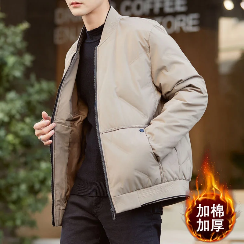 Down cotton jacket winter thick cotton jacketmens trendy new casual jacket stand up collar versatile cotton jacket, top in