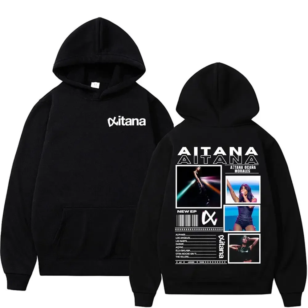 Singer Aitana Cuarto Azul Tour Graphic Print Hoodies Men Women Retro Fashion Aesthetic Sweatshirt Fleece Pullovers Streetwear