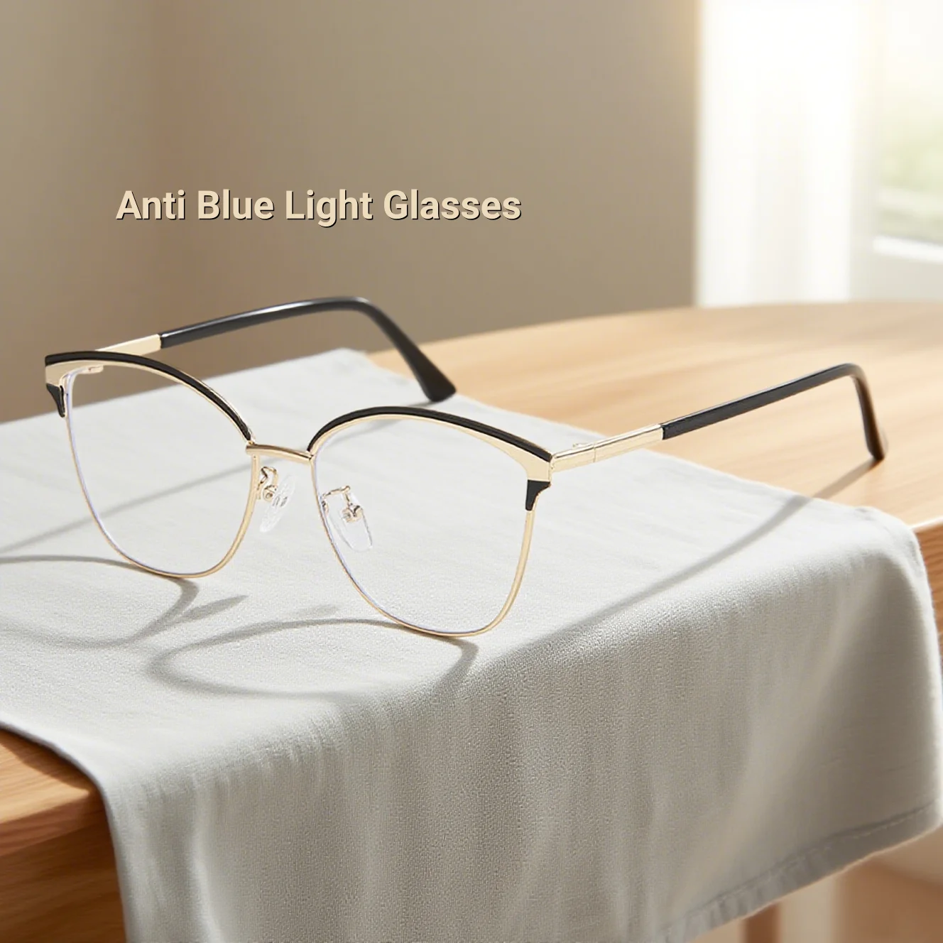 

New Fashionable Luxury Women's Flat Light Glasses Ultra Light Neutral HD Display Young and Versatile Anti Blue Light Glasses