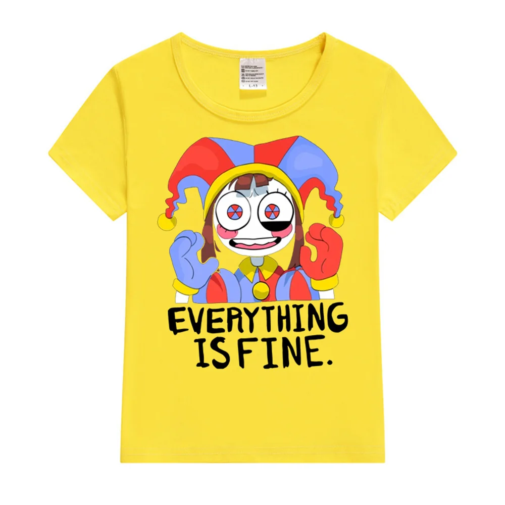 

Cute Pomni T-Shirts Children The Amazing Digital Circus Short Sleeve Casual Fashion Printed Boys Girls Tops Spring Summer