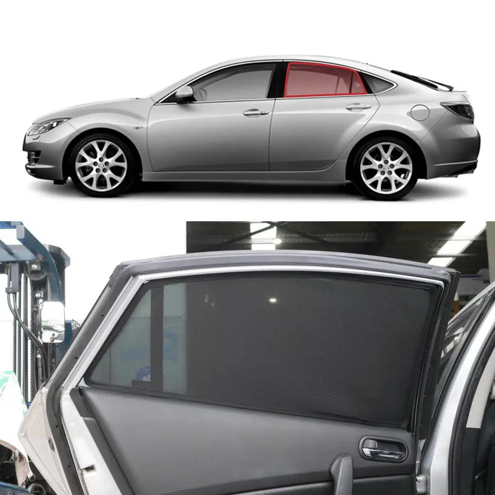 For Mazda 6 Liftback GH 2007-2013 Magnetic Car Sunshade Front Windshield Curtain Rear Side Baby Window Mesh Sun Shade Visor