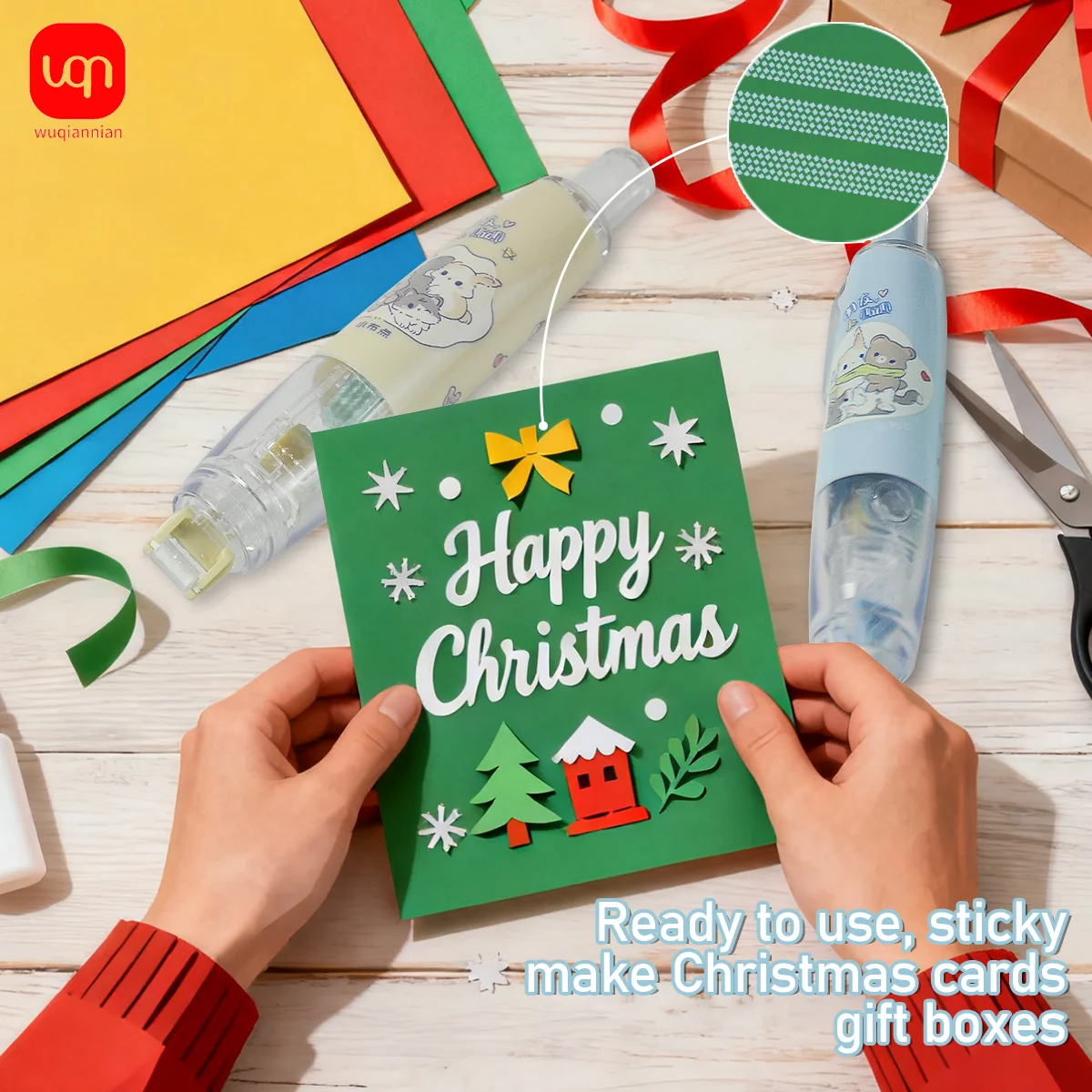 WQM1pc pegamento de puntos Multicolor fuerte adherencia prensa silenciosa dispensación varios para álbumes de recortes, útiles escolares/Navidad