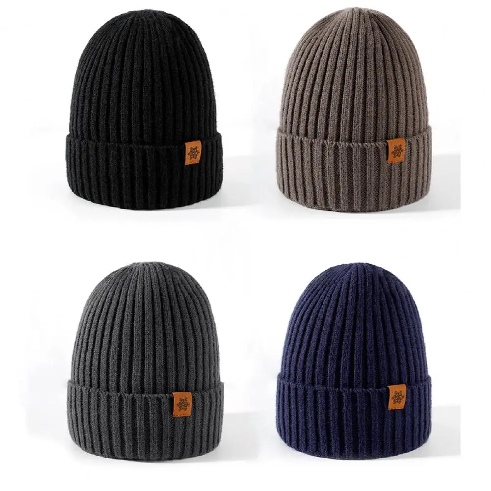 Weather Accessories Set 3pcs Men Winter Hat Scarf Gloves Set with Plush Ball Touchscreen Ski Gloves Weather Protection Cycling