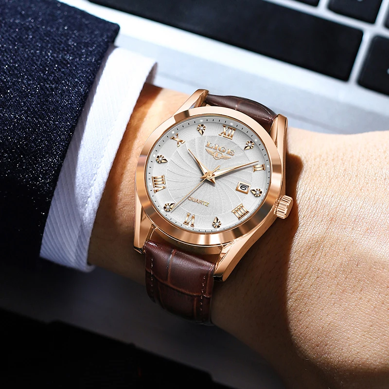 LIGE 2025 fashion men's watches top luxury sports simple calendar men's formal watches men's quartz clock Relogio Masculino+BOX