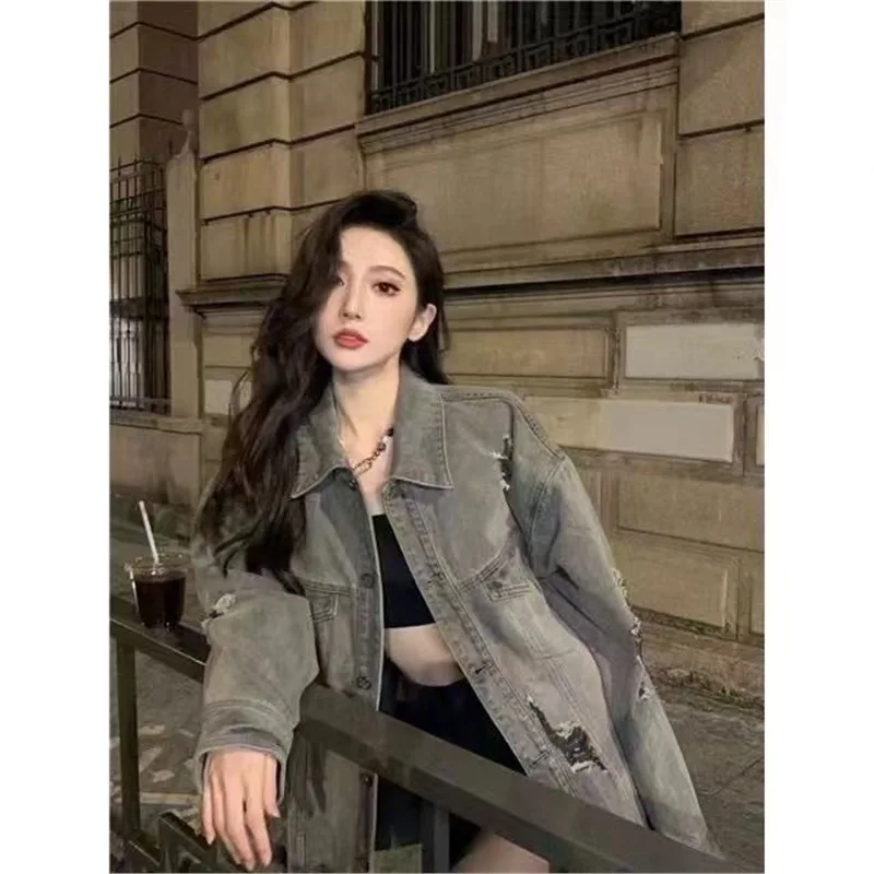 

Универсальный весенне-осенний стираный студенческий размер для похудения