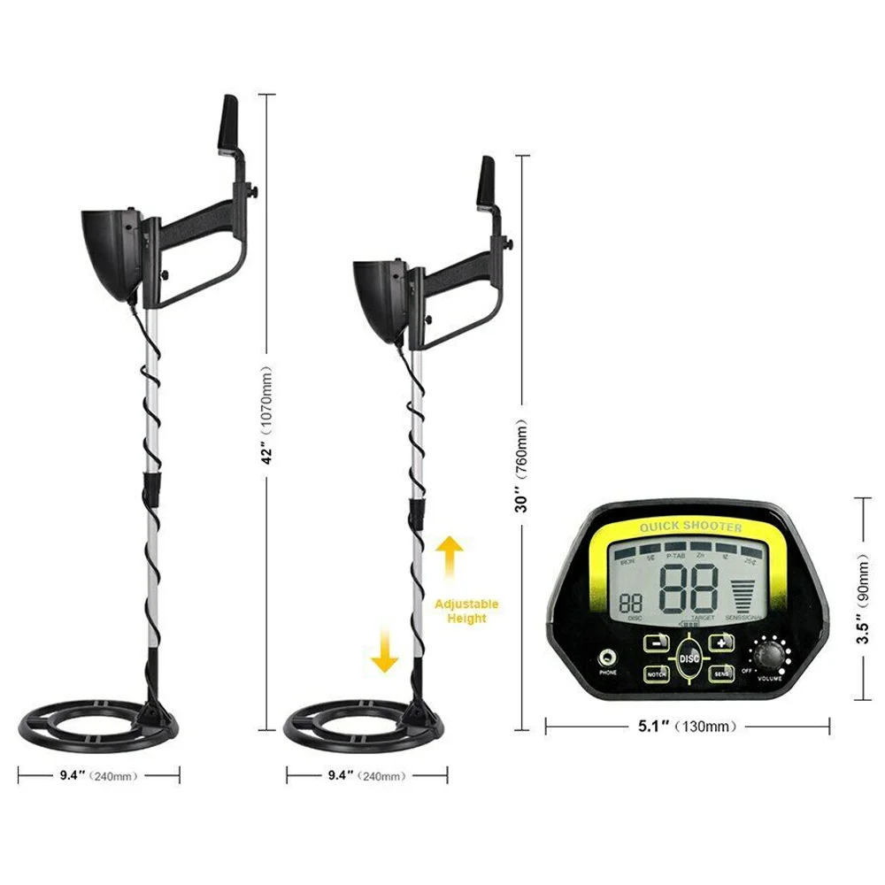 MD4060 Metal Detector High Sensitivity MD4060 Underground Metal Detector Gold Digger Treasure Portable Hunter Detector Adjustabl