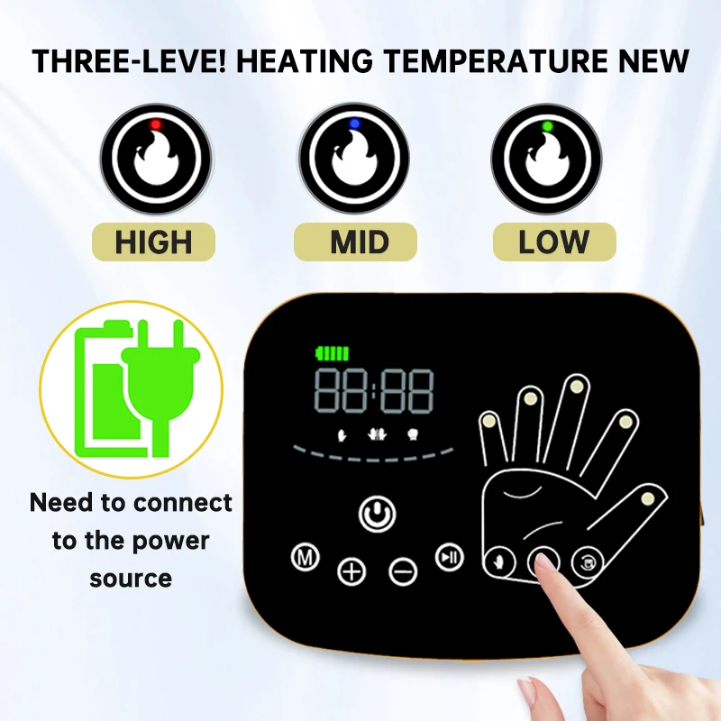 New Design Heating Intelligent Robot Glove Trainer Hand Rehabilitation Finger Exercise Equipment With Heating Function