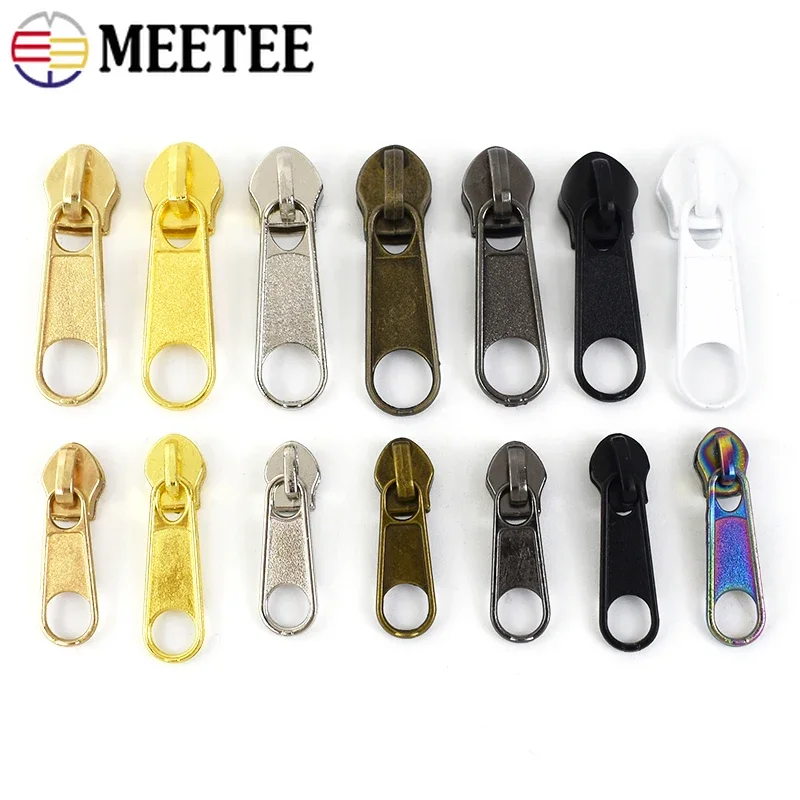 30Pcs Meetee 3# 5# Nylon Zipper Slider Head for Zippers Bag Pocket Clothes Decorative Zips Puller Repair Kits Sewing Accessories