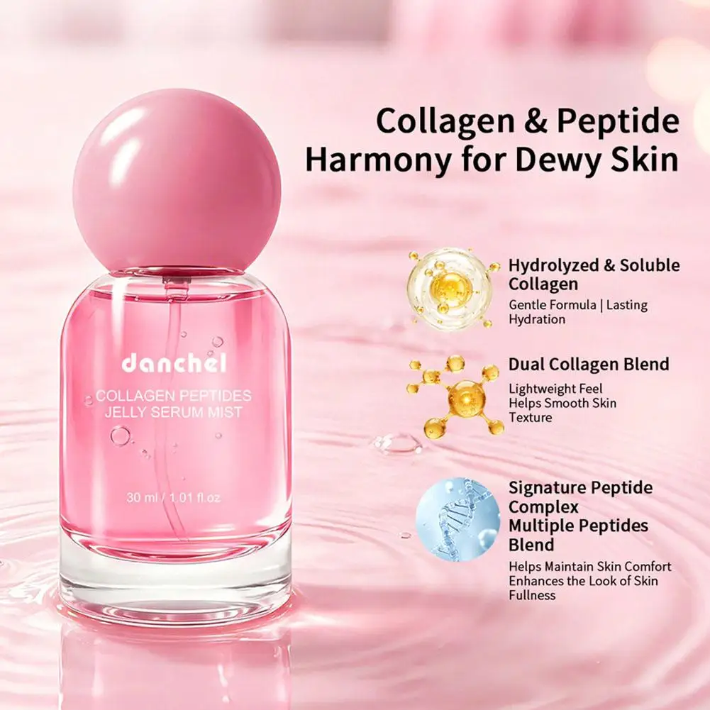 danchel Collagen Peptides Jelly Serum Mist - Deep Nourishment Restore Skin Elasticity Ultra-Fine Moisturizing Essence Spray