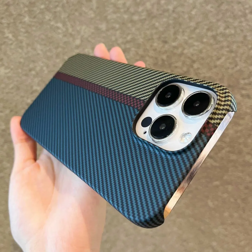 Luxus ultra dünne Kohle faser Muster Kühl koffer für iPhone 15 14 plus 13 12 11 Pro Max 13Mini 12Mini stoß feste Kunststoff Capa