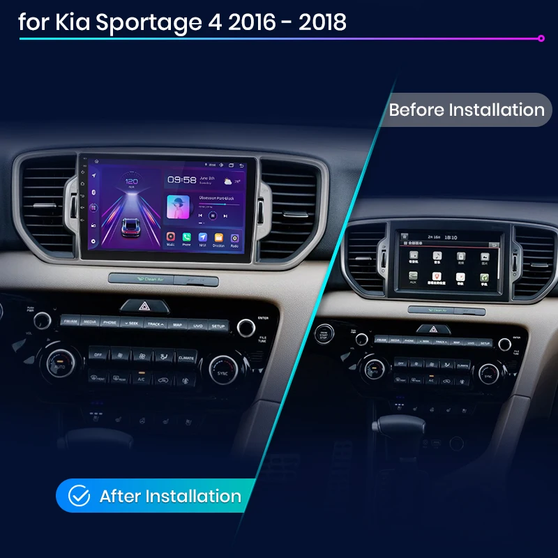 Junsun V1 AI Voice Wireless CarPlay Android Auto Radio for KIA Sportage 4 QL 2016 - 2018 4G Car Multimedia GPS 2din autoradio