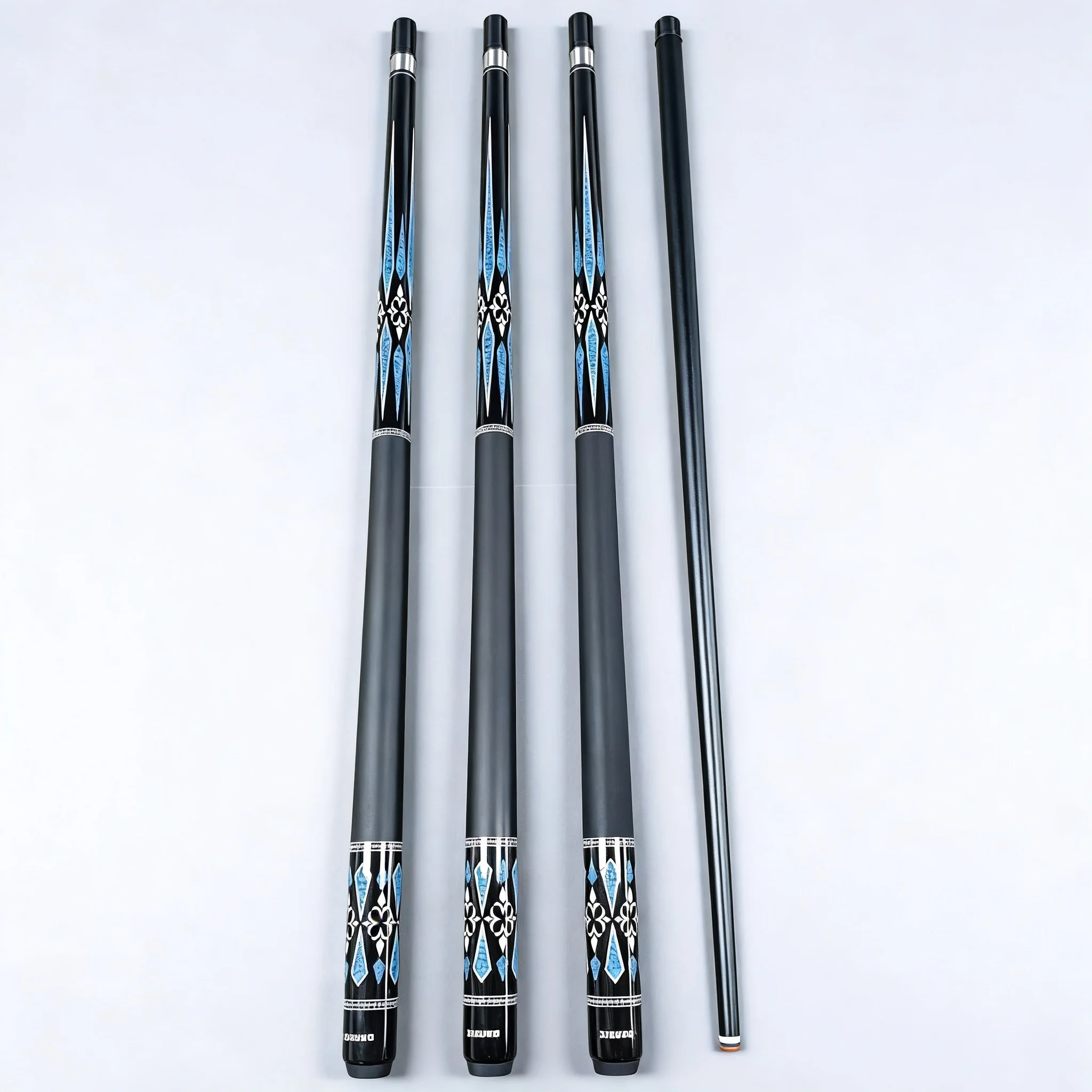 Lightweight High Quality 1/2 Split Carbon Fiber Pool Billiard Cue with Stainless Steel Joint and Fiberglass Shaft