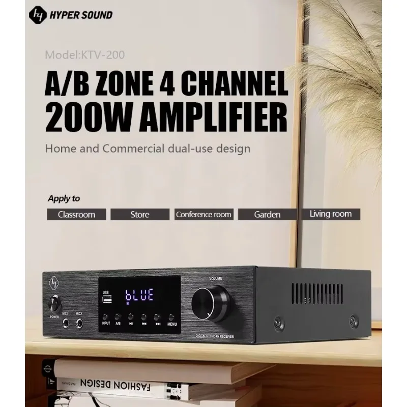 

Can Connect Speakers 200w Professional Audio System 4.0 Power Amplifier Can Be Controlled By And Remote Control