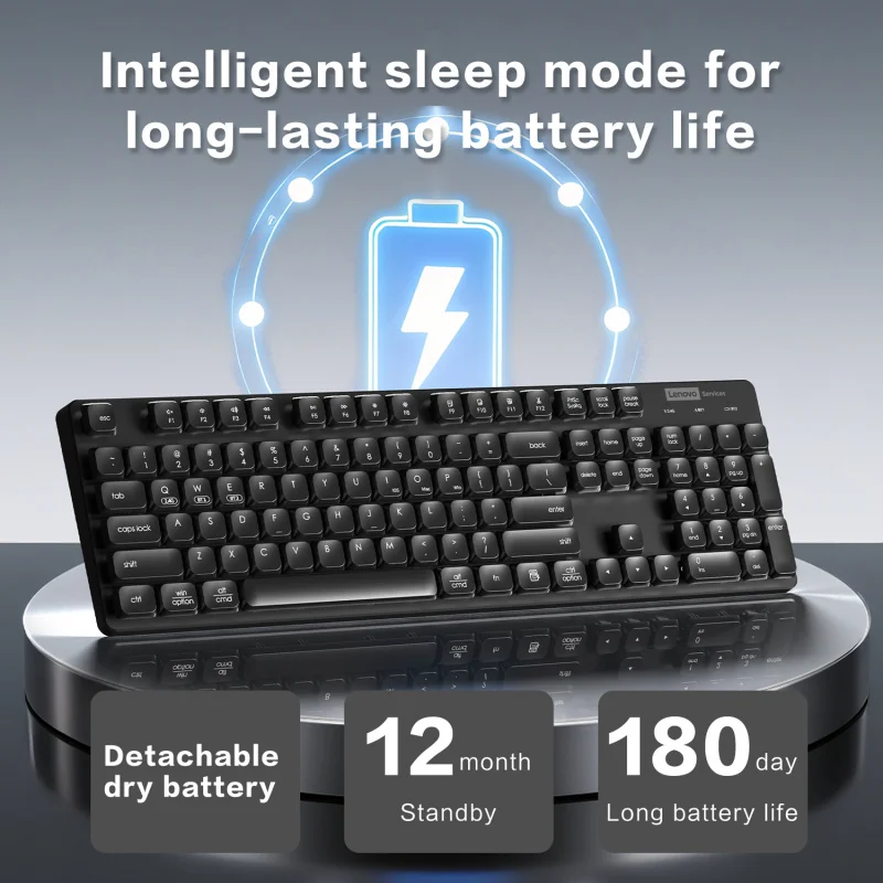 جناح LenovoKN270 اللاسلكي، اتصال ثلاثي القنوات، مفاتيح وظائف الوسائط المتعددة، نقل مستقر لمسافات طويلة، للألعاب والمكتب