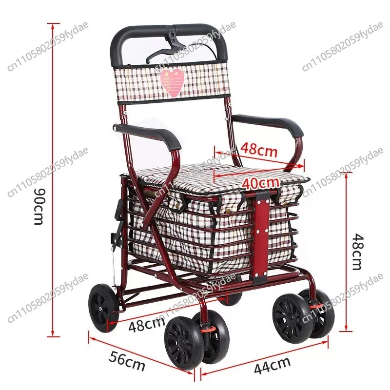 New Walker Can Push and Sit on The Old Man's Help Cart, The Old Man's Help Trolley Folding Shopping Cart