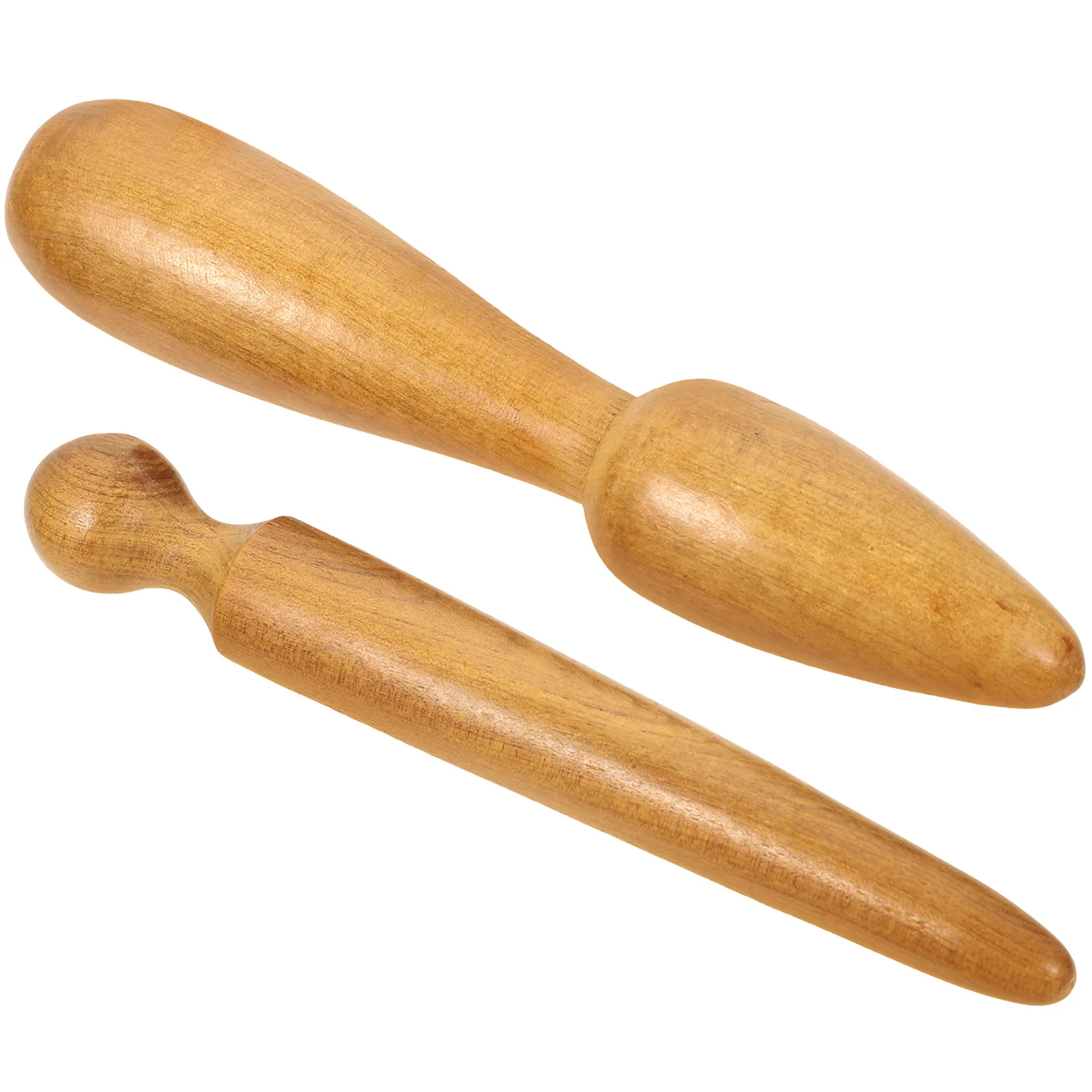 2 Pcs Acupressure Stick Massage Wooden Tool Feet Massager Acupoint Handheld Sticks Roller