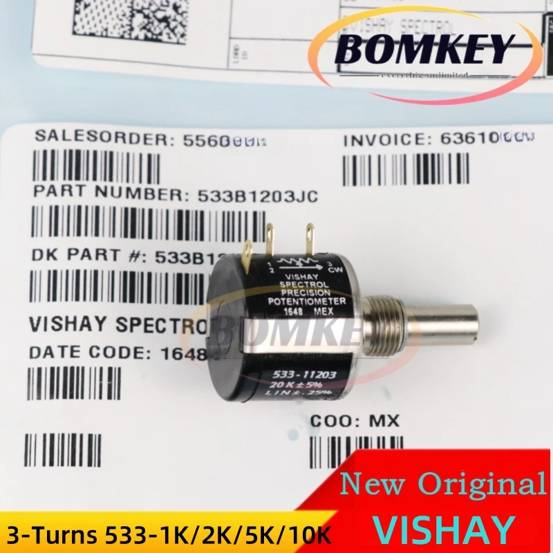 

VISHAY Wirewound Potentiometers 3-Turns 533-1-1 100R 200R 500R 1K 2K 5K 10K 20K 533B1102JC 533B1202JC 533B1502JC 533B1103JC ±5%
