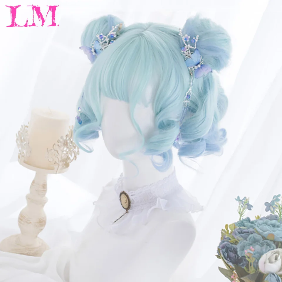 Parrucche sintetiche blu Ombre corte Bob dell'onda del corpo per le donne Natur sintetiche Bionda Cosplay Synthet Capelli naturali Lolita Parrucche п...