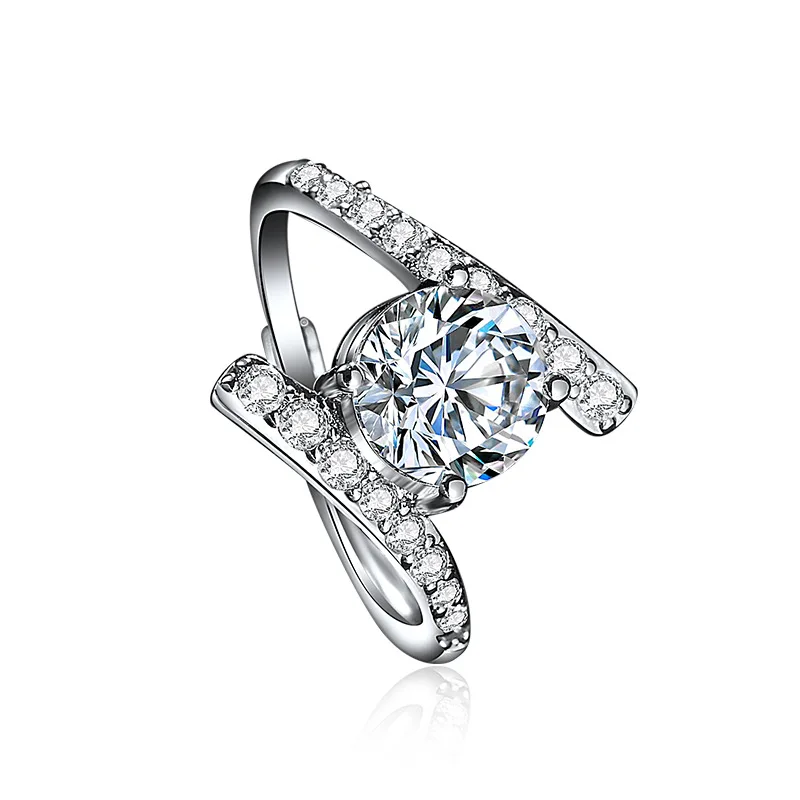 New 925 Sterling Silver Ring 1ct Moissanite Luxury for Women Wedding Jewelry Engagement Charm Party Fashion Top Quality Ring view 5