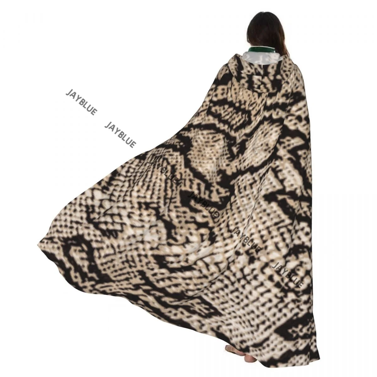 

Hooded Cloak Unisex Cloak with Hood Striped Snake Background Cloak Vampire Witch Cape Cosplay Costume