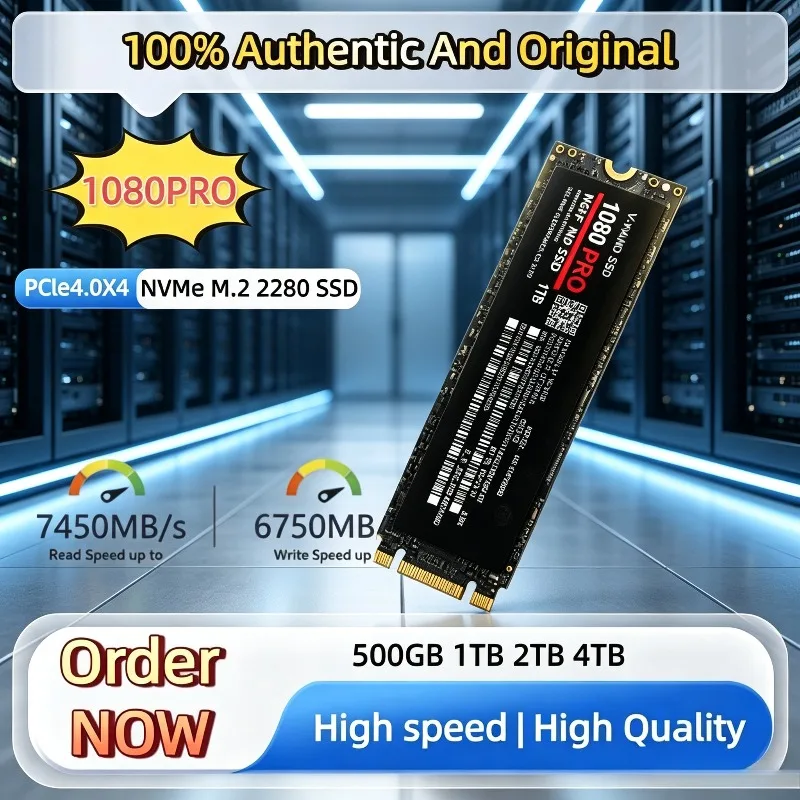 Image of Neue Original 1080PRO PCIe 4.0 NVMe M.2 2280 SSD, 500GB-4TB, bietet ultraschnelle Übertragung, ideal für die täglichen Büroaufgaben.