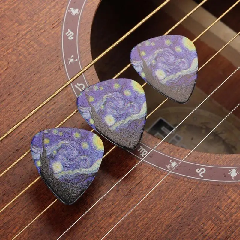 Guitar Pick Variety Artistic Star Sky Plectrums Includes Thin Medium Heavy Thickness Multifunctional Guitar Picks For Acoustic