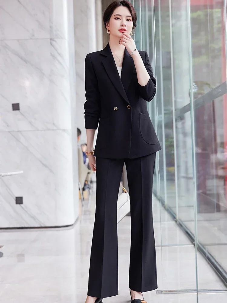 Giacca e pantalone da donna rosa verde nero Blazer da donna Office Lady Business Work Wear Set formale da 2 pezzi con tasca