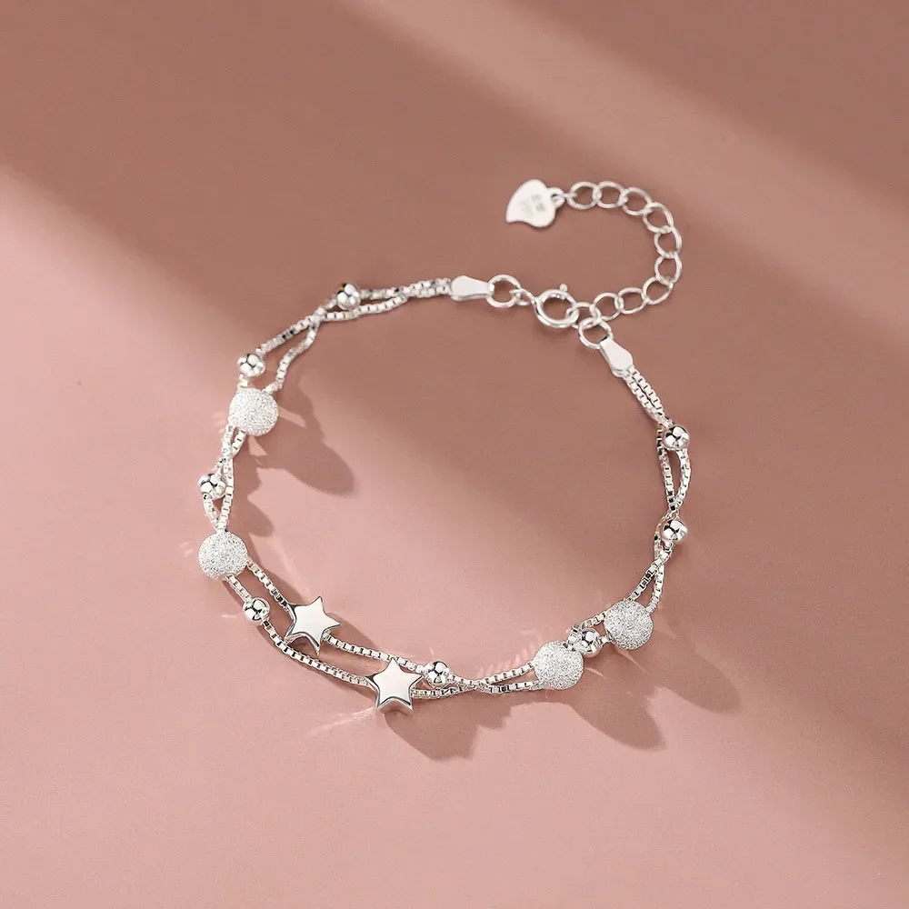 Pulsera de plata de ley 925 para mujer, brazalete de estrellas originales de lujo, moda coreana, joyería de diseñador para fiesta, boda, regalo de vacaciones