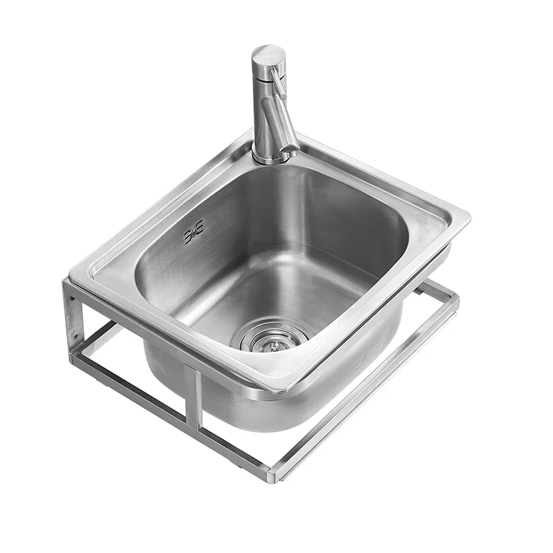 

304 Stainless Steel Lavabo Square Wall Hanging Washbasin Small Apartment Bathroom Wall Hanging Small Household Basin