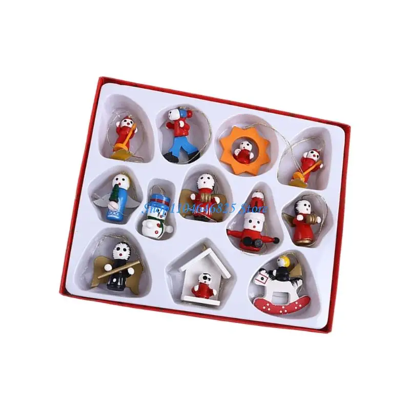 Christmas Ornament For Indoor Outdoor Wooden Doll Christmas Tree Decorations