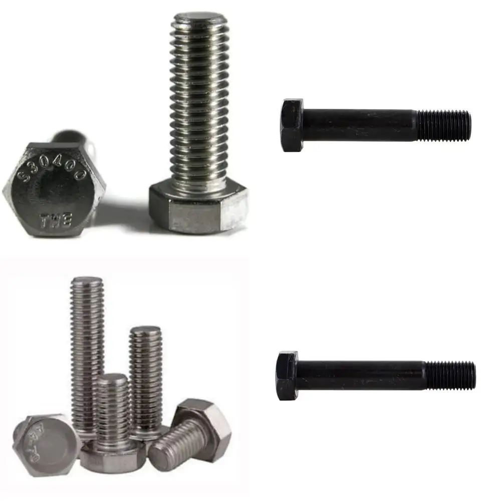 

Винты с шестигранной головкой из нержавеющей стали с крупной резьбой и полной резьбой, класс 18–8, 5/16–18 x 5, набор из 50 предметов