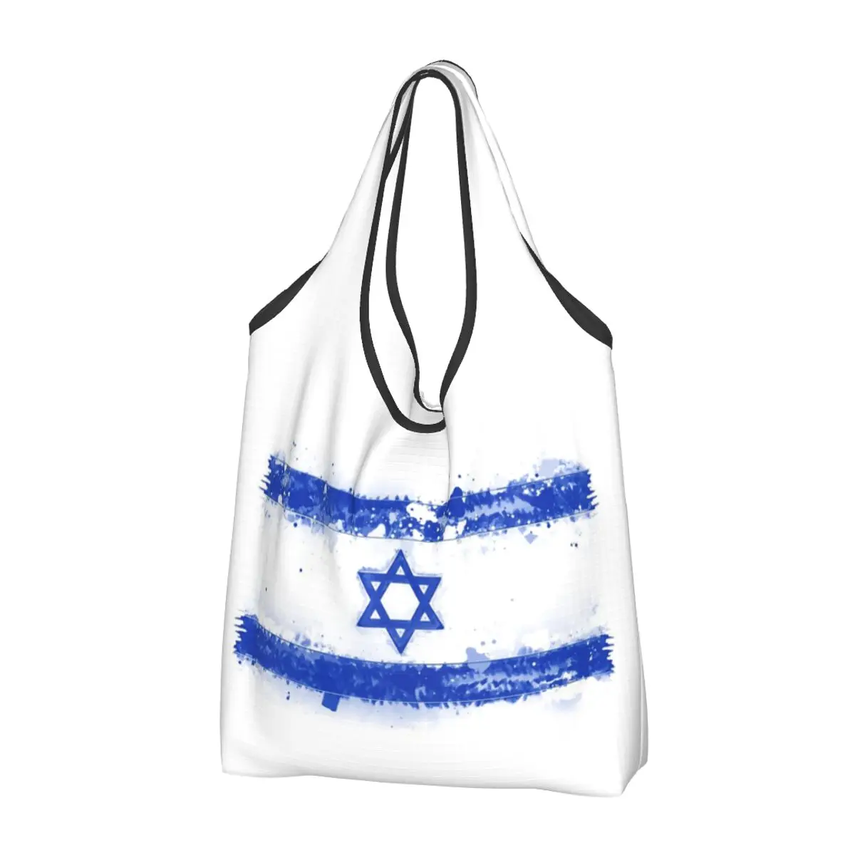 Israel Flag Portable Tote Shopping Bags Large Capacity Shopper Bag Grocery Handbag Shoulder Bag