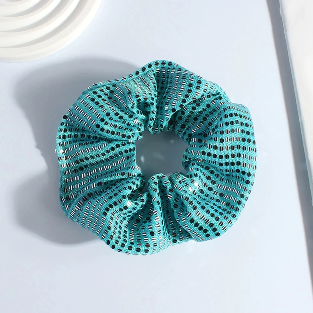 

6pcs Sequin Scrunchies Intestine Shaped Elastic Ties Vintage Sparkly Accessories For Women Thick Hair Stretchy Ponytail Holders