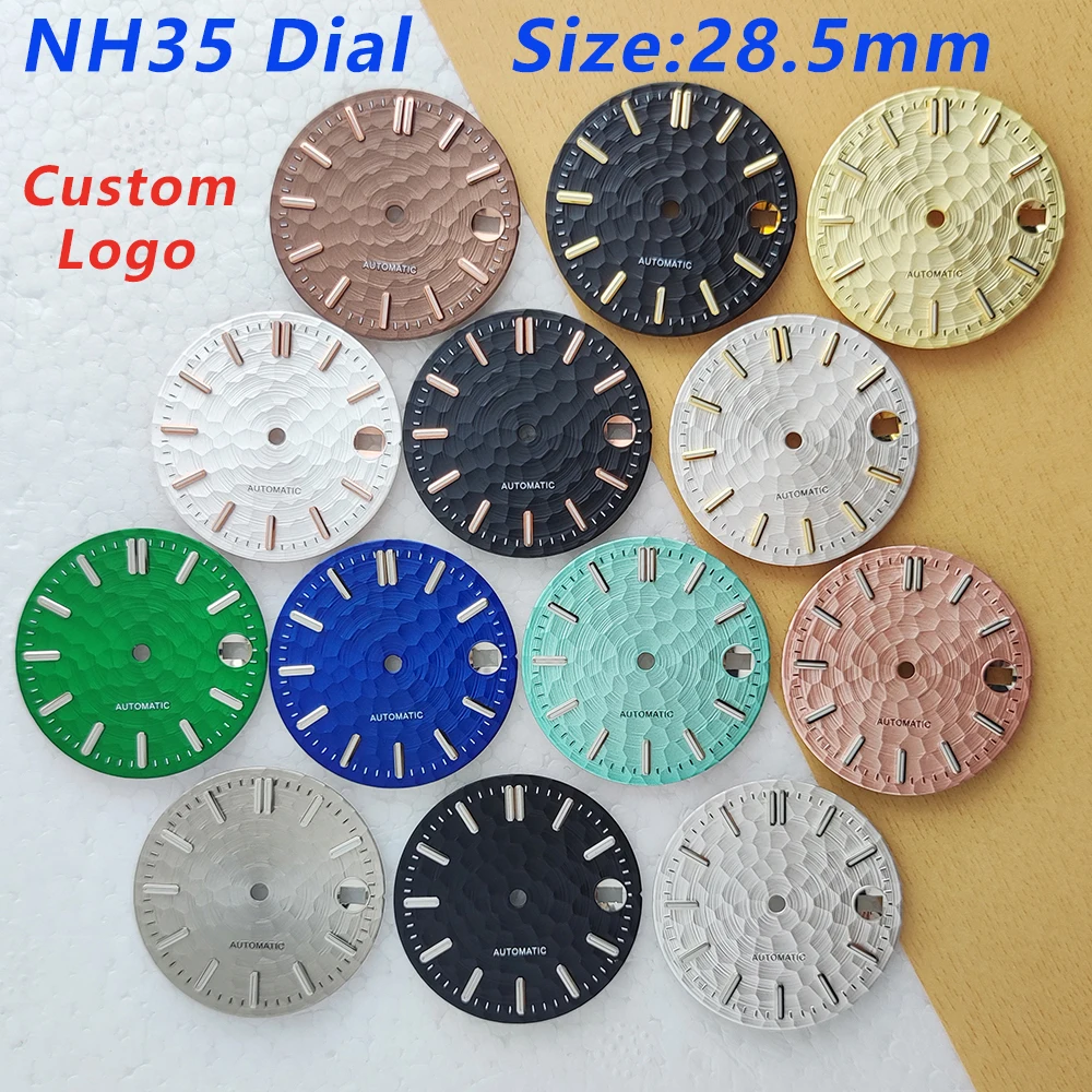

28.5mm New NH35 Dial Custom Logo Dial Green Luminous for NH35 Movement Watch Accessories Repair Tools